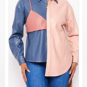 Hot & Delicious Blue and Pink Button Down Shirt